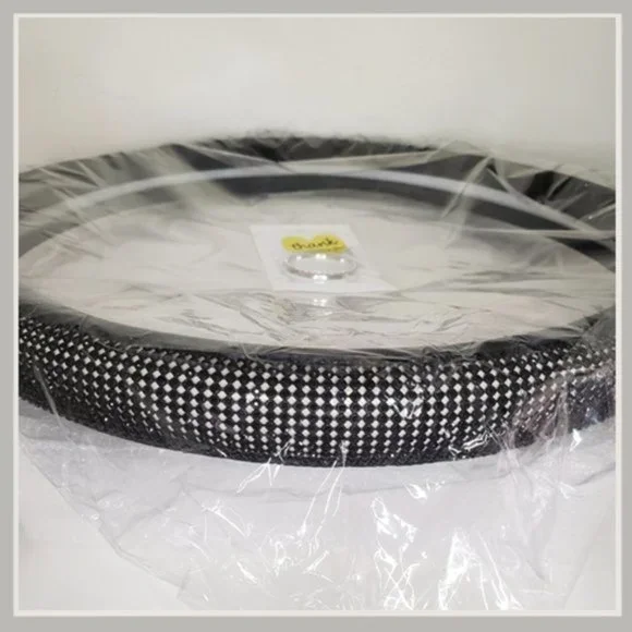 Black Bling Steering Wheel Cover 15" - Picture 3 of 4